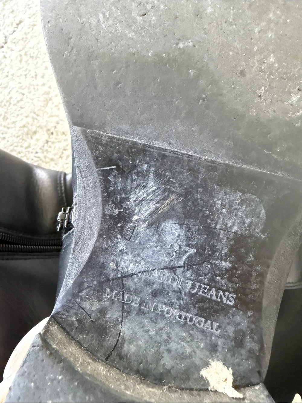 Authentic TRUSSARDI Black Over-the-Knee Riding Boots - leather - preloved- 37 EU